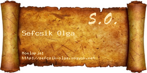 Sefcsik Olga névjegykártya