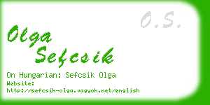 olga sefcsik business card